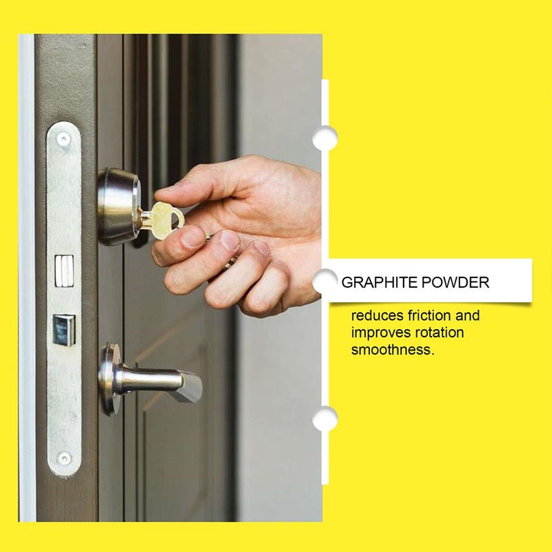 Graphite Lubricant Powder, Lock Cylinder Lube Powder With No Dust, Home Products For Window Guides, Car Locks, Bearings, Keys, Door Guides & Anti-Theft Door Lock Hinge (2 Pcs) - Image 3